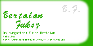 bertalan fuksz business card